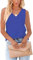 Homlan Camiseta de Tirantes para Mujer, sin Mangas, Cuello en V, Blusa Holgada, básica, Elegante, Blusa Informal, Azul, M
