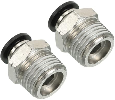 PATIKIL Lot de 2 Raccords à Pousser 8mm x 3/8NPT Mâle Raccords Droits | à Connexion Rapide pour Tuyaux Pneumatiques D'Air et D'Eau