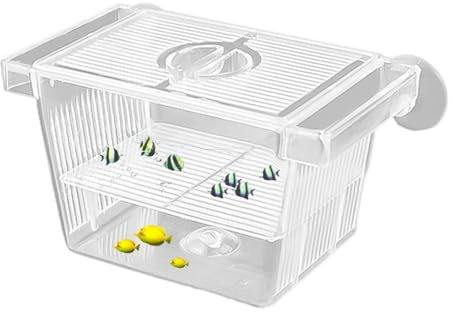 Genikeer Jungfisch Inkubator Schwimmende Laichkasten, Acrylnest Fischzuchtkasten Mit Isolierfach, Fisch Ablaichkasten, Acryl Hatchery Inkubator Tank Isolation Box Für Fisch Garnelen Betta