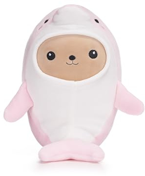 UKToyworld Kawaii Squashy Pink Plüschtier 30.5 cm Bär in Pastell Rosa Delfin Kostüm Bär Plüsch