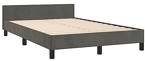 vidaXL Cadre de lit sans Matelas Gris foncé 120x190 cm Velours