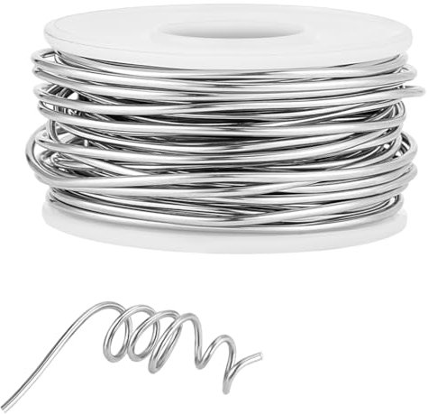 AHANDMAKER Alambre de 10 m para la fabricación de joyas, calibre 15 (1,5 mm), acero inoxidable 316, alambre de acero inoxidable suave, alambre redondo para manualidades de metal para modelar, hacer