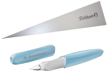 Pelikan Füllhalter Twist Eco P457 Recycling-Kunststoff inkl. Laser-Gravur (Blau)