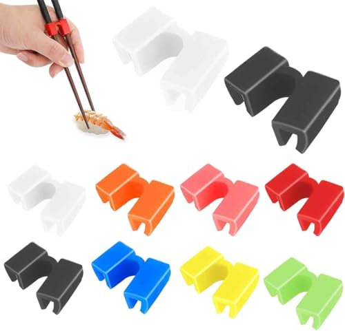 AFCJLTO Conjunto de 10 palillos reutilizables con bisagras y conectores para entrenar y mejorar las habilidades de manejo de palillos en adultos, principiantes o aprendices