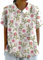 Jingmcdy Damen Leinenbluse Floral Art T-Shirt Top Freizeithemd T-Shirt Tshirt Damen Rundhals 2024 Button-Down Kurzarm, Sommer Herbst Duft Sale Angebote Retro Bluse