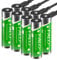 Palogreen 8 Batterie USB AA 3400 mWh – 1,5 V Crash Light Pile ricaricabili agli ioni di litio AA batterie ricaricabili ad alta capacità con cavo di ricarica di tipo C 4 in 1
