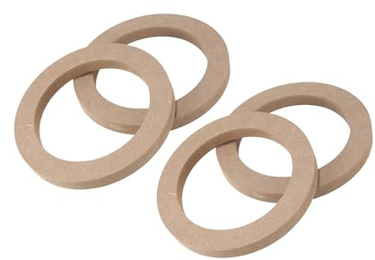 Partuto 4 Pcs 5 Wooden Khaki Speaker Subwoofer Spacer Rings | Universal, Replacement