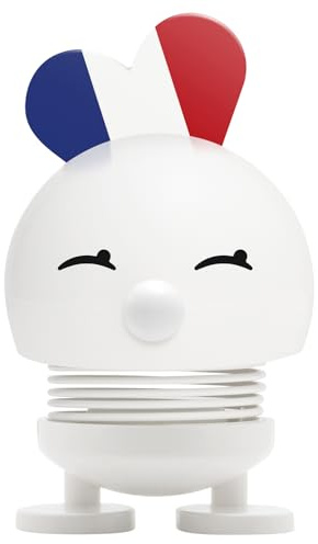 Hoptimist Love Bimble France, Wackelfigur & Glücksbringer, Skandinavische Deko für Wohnzimmer, Schreibtisch, Schlafzimmer, Büro Gadget, 4,5 x 5,8 x 8,7 cm, Small, Weiß
