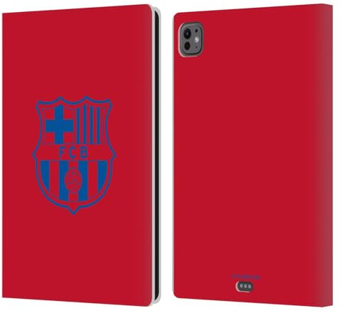 Head Case Designs Offizielle FC Barcelona Rot Wappen Muster Leder-Wallet-Hülle Kompatibel mit Apple iPad Pro 11 M4/M5 2024/2025