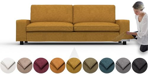 comfortly Bezug für Kivik 3-Sitzer-Sofa, Ersatz-Schonbezug, strapazierfähig, 7-teilig, weicher, strapazierfähiger, waschbarer Stoff, leicht zu reinigen und zu ersetzen (Krone - Curcuma)
