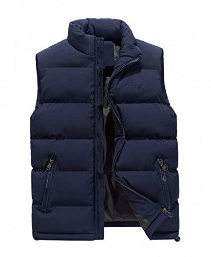 Generisch Winter Weste, Herren Outdoor Mit Taschen Steppweste Ärmellose Jacke Warm Multifunktionsweste Übergangswesten Für Männer Fahrradweste Softshell Arbeitsweste (XXL, Blue)