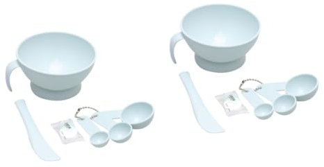 Baluue 2sets Beauty Mask Bowl Spoon Stick Measuring Cup Set Facial Mask Tools Silicone Diy Kit Reusable Beauty Tool for Ladies