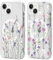 Coalbooliy 2 Stück Magnetisch HandyHülle für iPhone 13/iPhone 14 Hülle 6,1”, Aesthetic Blume Muster Kompatibel mit Magsafe Silikon Transparent Case Stoßfeste Schutzhülle Mädchen Cover, 09