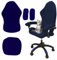 Yixinly Housse Chaise Gaming, 4 Pcs Housse Fauteuil Bureau, Housse Fauteuil Gaming Housse Fauteuil de Bureau Housse de Chaise de Jeu Rétractable, Amovible, Lavable et Antidérapante (Bleu Foncé)