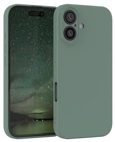 EAZY CASE - Silikonhülle für iPhone 16 Hülle Silikon Case Dunkelgrün weich stoßfeste Handyhülle Schutzhülle mit Kameraschutz Dünn Premium Schutz Cover TPU Phone Bumper in Mitternacht Grün Matt