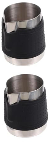 DECHOUS 2stücke Edelstahl Milchaufschäumer Mit Anti-scald Silikonhülle Für Latte Art Und Milchservice Leicht Zu Reinigen Und Tragbar