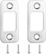 Ymapinc 2 Pack Deadbolt Strike Plate, Adjustable Door Strike Plate, 1 x 2-1/4 Strike Plates for Interior Doors, Round Corner Door Backplate with 4 Screws, Stainless Steel, Steel Color