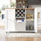 Ymkua Küchenwagen, Kücheninsel Küchenschrank, Buffetschrank, Speisewagen mit Arbeitsplatte klappbar, Esswagen Anrichte mit Rollen, Weinflaschenhalter und Ausziehbarer Ablagerahmen, 138x76x92cm (White)
