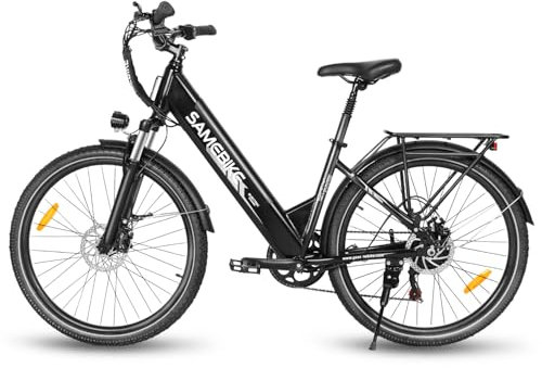 SAMEBIKE 26 E-Bike für Erwachsene, 7 Gang Elektrofahrrad mit Austauschbarem 36V 15Ah Akku, 25 km/h und 80–120km Reichweite E-Bike für Städtische Pendler, IP56 Wasserdicht