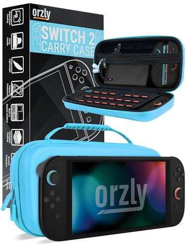 Orzly Étui de Transport pour Console Nintendo Switch 2 (2025), étui Rigide avec Rangement Intelligent pour Accessoires et 20 Poches pour Jeux, édition Coffret Cadeau