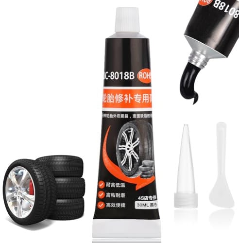 Flintronic Tyre Repair Glue, 30ml Black Instant Car Tire Repair Glue, Puncture Repairs Glue, Adhesive Rubber Glues for Tyres, Strong Rubber Cement Sealant for Car, Motorcycle (Style B)