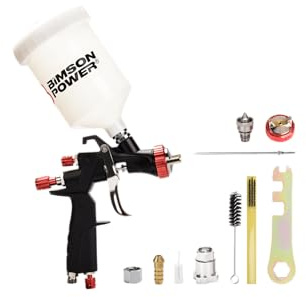 Bimson Power Gravity Spray Gun Kit – 2 Nozzles (1.5mm & 2.0mm) | HVLP Paint Sprayer with Cleaning Kit & Pot Adapter | Airbrush Kit for Car, Wood, Fence, Indoor & Outdoor DIY Painting Projects