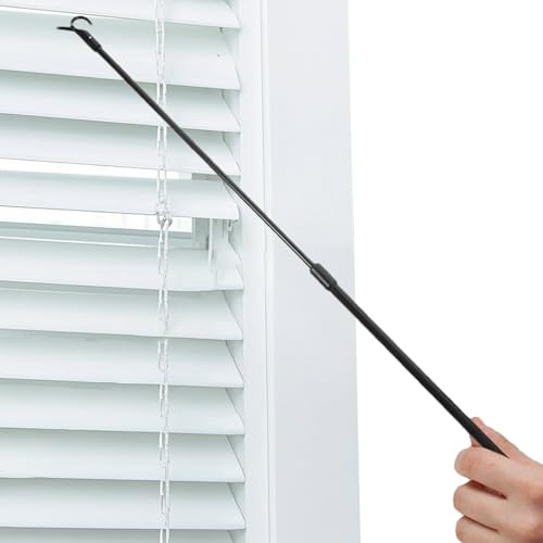 Bastone per a rullo regolabile, con gancio retrattile, bacchetta leggera per tende da finestra, soggiorno, camera da letto, strumento di controllo facile per tende