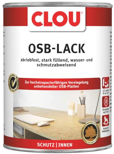 CLOU OSB-Lack farblos – Spezial-Klarlack für OSB-Platten – 2,5 Liter