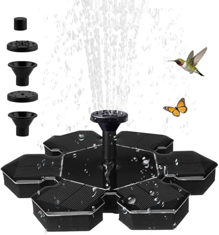 Dreuhuing Fontaine Solaire | Aménagement Paysager sans Fil À Énergie Solaire,Fontaine Extérieure pour Bain à Oiseaux,Arrière-Cour Cour Parc Piscine Maison De Vacances