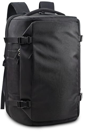 Travel Backpack 48L TSA-Approved Large Carry On Backpack Water-Resistant | 17.3 In Business Travel, Cabin Rucksack Fits Laptop,Underseat for Hiking & Weekend Trips(Black)