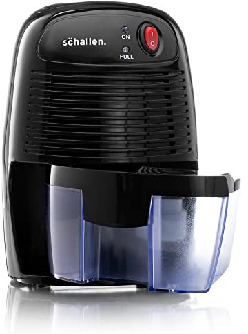 Schallen 500ml Mini Portable Compact Air Dehumidifier for Damp, Mould, Moisture in Home, Kitchen, Bedroom, Caravan, Office, Garage, Bathroom, Basement (Black)