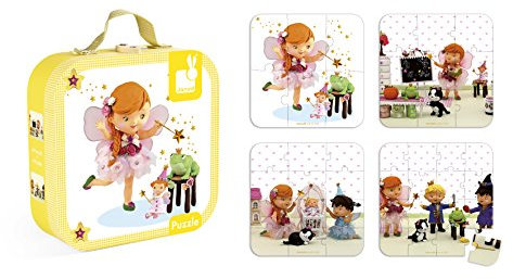 Janod J02871 - Koffer 4 Puzzle, Mila, Die Fee