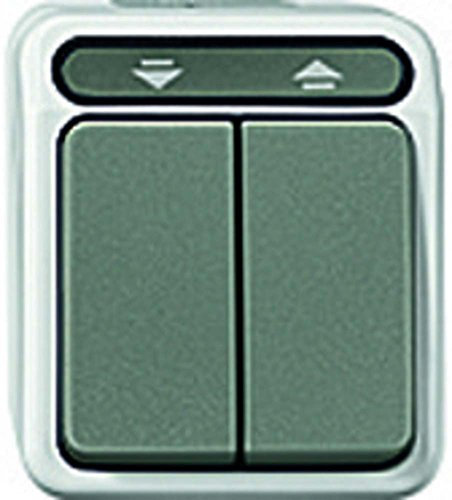 Schneider Electric Merten Rollladenschalter, 1-polig, Aufputz, Feuchtraum, Schalterprogramm, IP44, Aquastar, lichtgrau, Artikelnummer MEG3715-8029