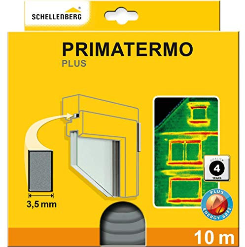 Schellenberg 66325 Joint d´isolation pour fenêtres et portes Primatermo PLUS, calfeutrage, 9 x 4 mm, 10 m, Anthracite