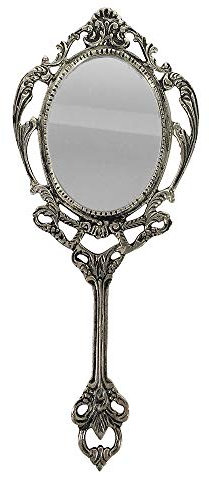 zeitzone Handspiegel Prinzessin Silber Barock Schminkspiegel Antik-Stil Karneval 25cm