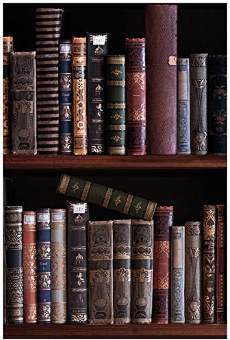 Wallario selbstklebendes Poster - Bücherregal mit Alten Büchern, Aufkleber in Premiumqualität, Klebefolie Größe: 61 x 91,5 cm (Maxiposter)
