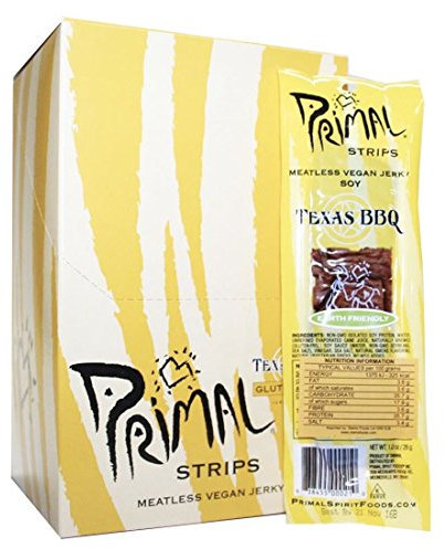 Primal Vegan Jerky | Soy - Texas Barbecue Jerky | 3 x 28g