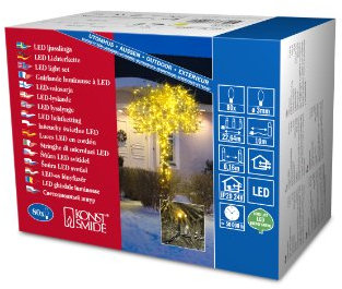Konstsmide Micro LED Lichterkette, 80 gelbe Dioden, 24V Außentrafo, schwarzes Kabel - 3611-000