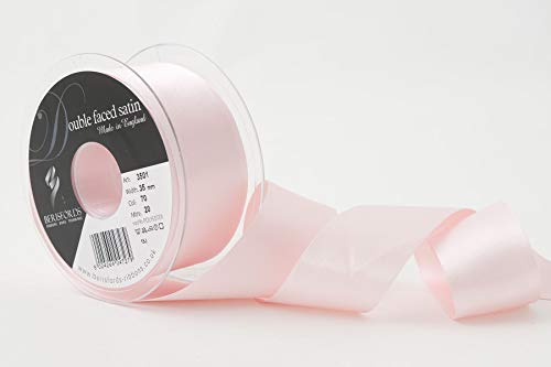 Berisfords Double FACE Poly Satin Ribbon, Pale Pink, 10.5x10.5x4.6 cm