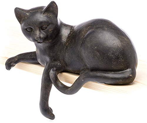 aubaho Katze liegend Tierwelt Figur Dekofigur Skulptur Sculpture cat