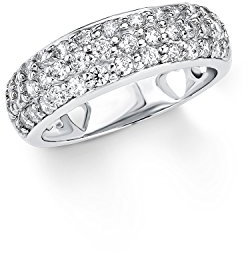 Amor Damen-Ring Silberring Herzen 925 Sterling Silber rhodiniert glänzend Zirkonia weiß 380621