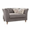 Loberon Sofa Clères, Klassischer Chesterfield-Stil, Bequem Gepolstert, Ikonisches Design, Gedrechselte Füße, Sitzmöbel, Couch, Leinen, Eichenholz, grau
