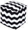 Homescapes Trendiger Design Sitzwürfel Fußhocker schwarz weiß Chevron Herringbone 40 x 40 x 40 cm