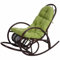 Mendler Schaukelstuhl HWC-C40, Schwingsessel Rattansessel, braun - Auflage grün