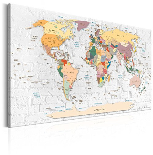 Pinnwand B&D XXL - Pinnwand Pinboard Karte Landkarte, 120x80 cm, Wohnzimmer