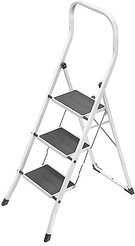 GIERRE Sgabello SUPERSTEP 3 gradini con parapetto alto in acciaio