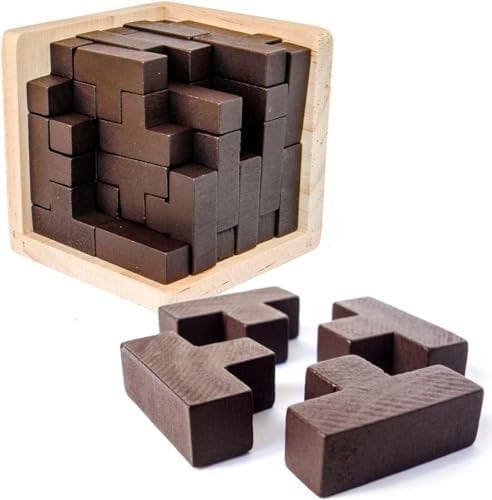 Puzzle Rompicapo 3D in Legno di Sharp Brain Zone. Gioco Istruttivo per Bambini e Adulti. Esplora la creatività e le Capacità di Risoluzione dei Problemi. (Original)