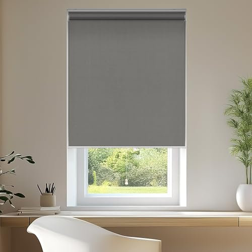 CHICOLOGY Roller Window Shades, Light Filtering Urban Grey, Cordless Window Treatments for Home and Door, 31W X 72H