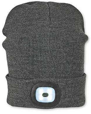 Sterntaler Mütze für Jungen mit Leuchtfunktion, Gefüttert, Alter: ab 4 Jahren, Größe: 55/57, Grau (Anthrazit Melange)