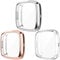 Wepro Screen Protective Case Compatible with Fitbit Versa 2 Smartwatch, 3-Pack Soft TPU Full Cover Cases Compatible with Fitbit Versa 2 Watch, Clear/Silver/Rose Gold